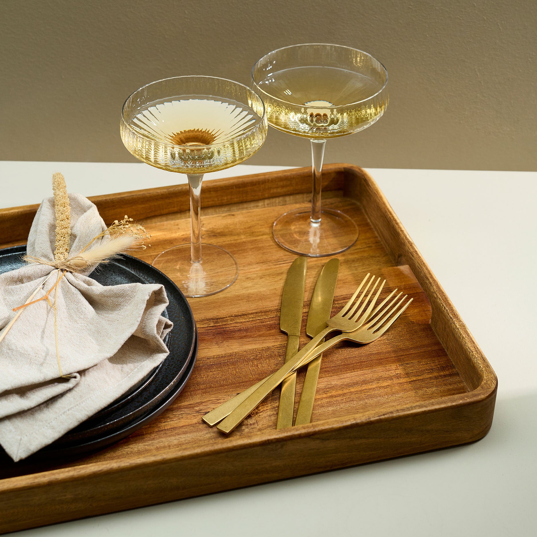 Auri akacie bakke m. håndtag